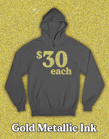 12 Metallic Gold Printed Hoodies - Constantly Create Shop
